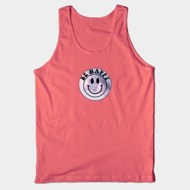 Be Happy Smiley Face Sky Tank Top by lolsammy910